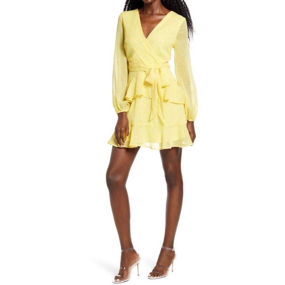 LEITH - Long Sleeve Wrap Front Minidress